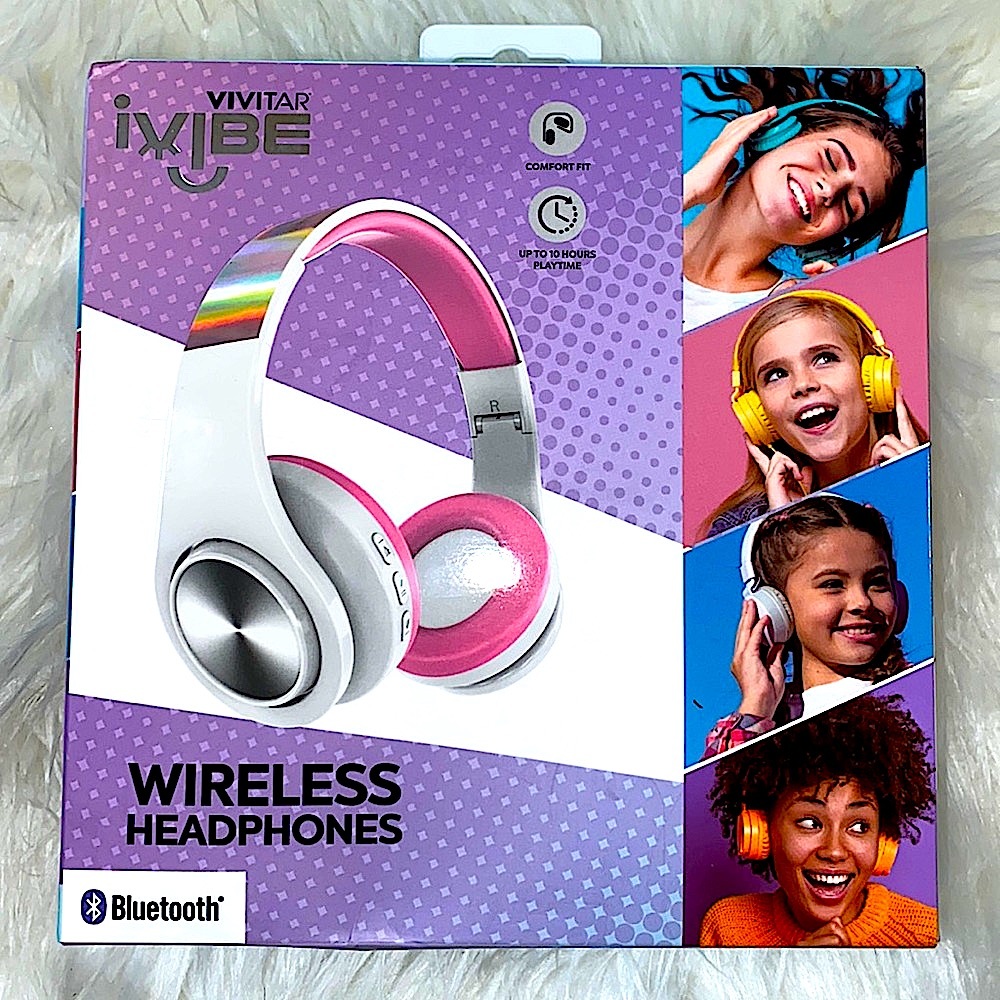 Vivitar Pink and White Holographic Bluetooth Wireless Headphones